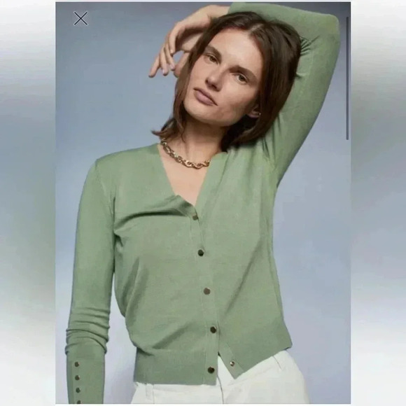 Zara Sweaters - Zara  Women's Green and Khaki Cardigan